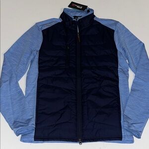RLX Ralph Lauren Jacket Men's S Full Zip pockets Quilted  Blue  $248